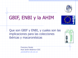 GBIF, ENBI y la AHIM - Asociación de Herbarios Ibero