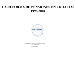 "La Reforma de Pensiones en Croacia 1998 - 2004" - Anusic