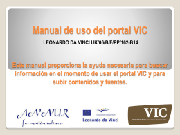 Apéndice 1 - VIC - Virtual InCubator for the Creative Industries