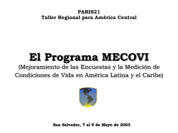 El Programa MECOVI