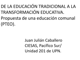 Educ. tradicional a la trans. educ. DR. JUAN JULIAN CABALLERO. ppt