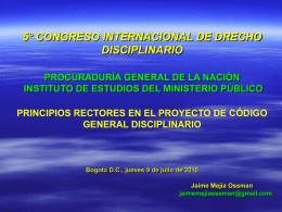 quinto congreso internacional de derecho disciplinario principioso
