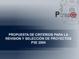 propuesta de criterios para la revisión y selección de proyectos