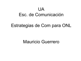 UA Esc. de Comunicación Estrategias de Com