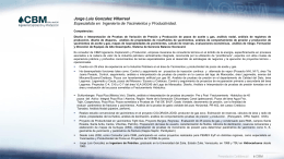 CV Jorge Gonzalez 01302012 - CBM Ingeniería Exploración y