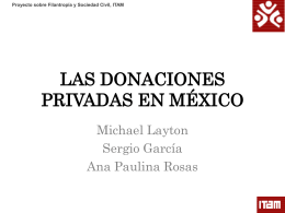 las donaciones privadas en méxico - Proyecto sobre Filantropía y
