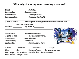 Greetings What might you say when meeting