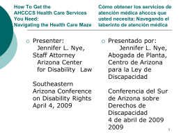 Behavioral Health Services - Arizona Center for Disability Law