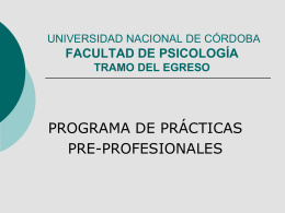 prácticas pre-profesionales - Facultad de Psicología
