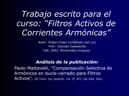 Trabajo escrito para el curso: “Filtros Activos de Corrientes