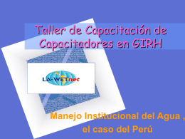 Asociación Peruana del Agua GWP PERU - Cap-Net