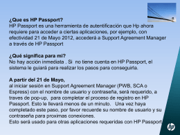 ¿Que es HP Passport? - HP`s support agreement manager