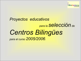 Proyectos Centros BilingÃ¼es - Aula Virtual del CEP de Castilleja