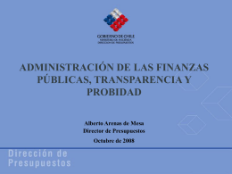 Administración de las Finanzas Públicas, Transparencia y Probidad