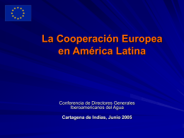 La Cooperación Europea en América Latina y Central