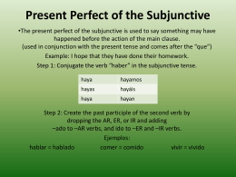 Present Perfect of the Subjunctive