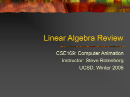 Linear Algebra Review - UCSD Computer Graphics Lab