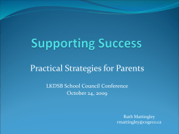 Supporting Success - Practical Strategies for Parents
