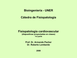 Fisiopatología Cardiovascular - Diapositivas proyectadas en clases