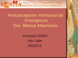 Anticoncepción Hormonal de Emergencia Blanca Altamirano