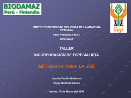 Meta data para la ZEE - Instituto de Investigaciones de la Amazonía