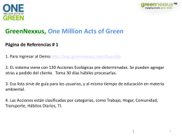 GreenNexxus, One Million Acts of Green Página de