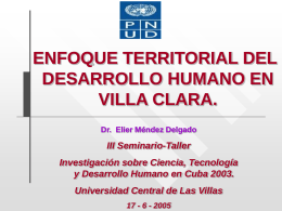 Enfoque territorial del desarrollo humano en Villa Clara