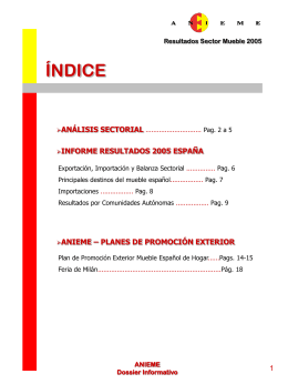 Informe resultados sector del Mueble 2005 publicado por ANIEME