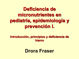 Deficiencia de micronutrientes en pediatría, epidemiología