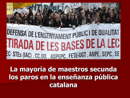 Paros en la enseñanza pública catalana.