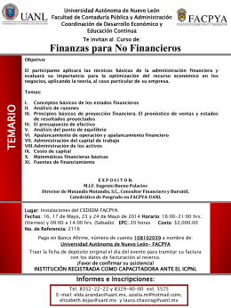 Finanzas para No Financieros - Universidad Autónoma de Nuevo