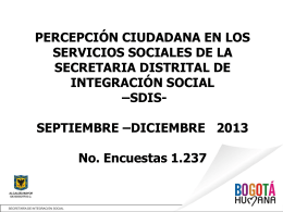 Octubre - Diciembre 2013 - Secretaria Distrital de Integración Social