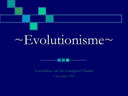 Voorstelling: "Evolutionisme"