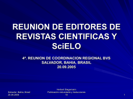 REUNION DE EDITORES DE REVISTAS CIENTIFICAS Y SIELO