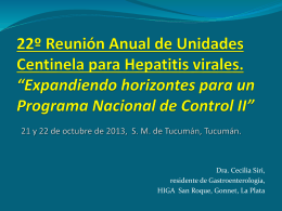 22º Reunión Anual de Unidades Centinela para Hepatitis virales