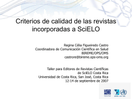 Criterios SciELO - Portal de revistas académicas de la Universidad