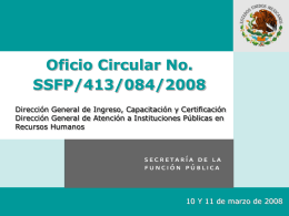 Oficio Circular No. SSFP/413/084/2008