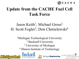 Update from the CACHE Fuel Cell Task Force