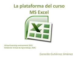 La plataforma del curso MS Excel