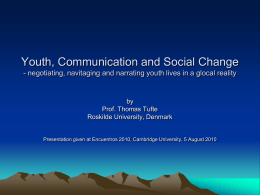 Youth, Communication and Social Change
