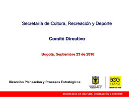 Comité Directivo 23 Septiembre - Secretaría de Cultura, Recreación