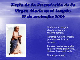 Diapositiva 1 - Congregación La Presentación de la Virgen María de