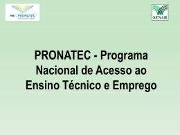 Pactuação PRONATEC 2014 - Assistência e Desenvolvimento Social