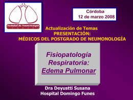 Edema Pulmonar - Sociedad de Neumonología de Córdoba