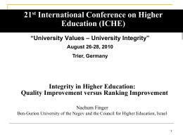 See power point presentation - International Conference on Higher