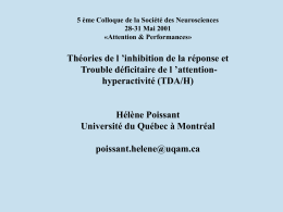 attention-hyperactivité (TDA/H - Université du Québec à Montréal