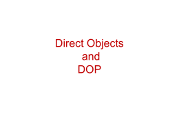 Direct Objects and Direct Object Pronouns