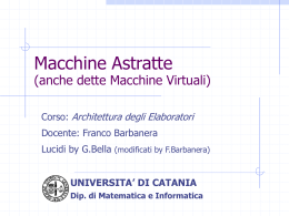 macchine astratte - Dipartimento di Matematica e Informatica