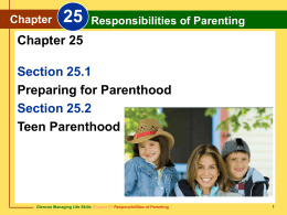 Chapter 25 Responsibilities of Parenting