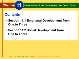 Chapter 11 Emotional and Social Development from One to Three